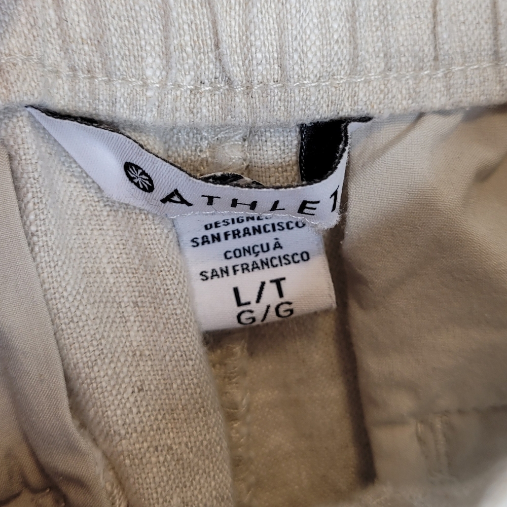 Athleta Retreat Linen Jogger Pants LT Tall Natural Beige - Picture 5 of 6